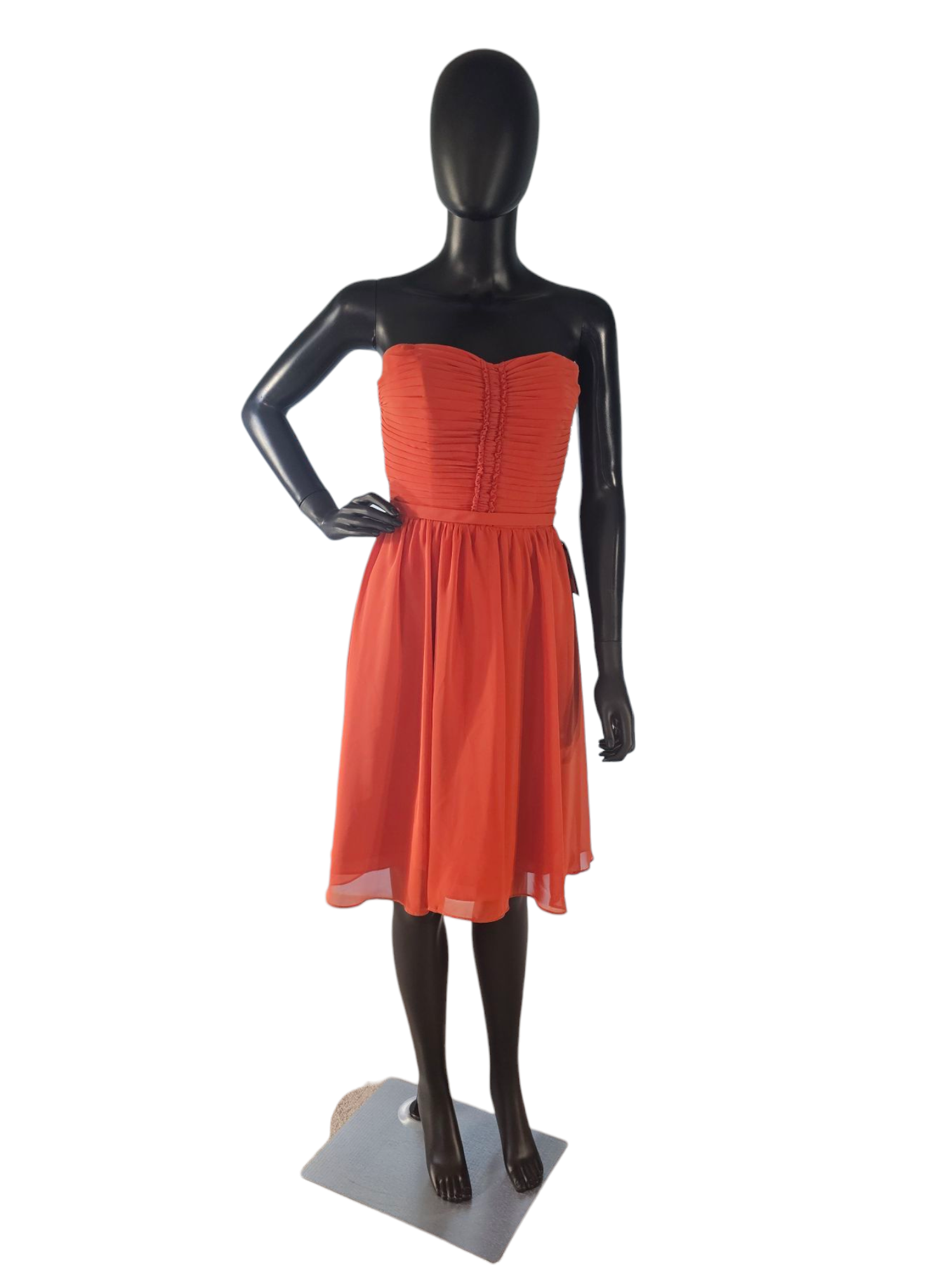 Burnt Orange Chiffon Short Cocktail Dress - Alfred Angelo Burnt Orange Chiffon Short Cocktail Dress - Alfred Angelo