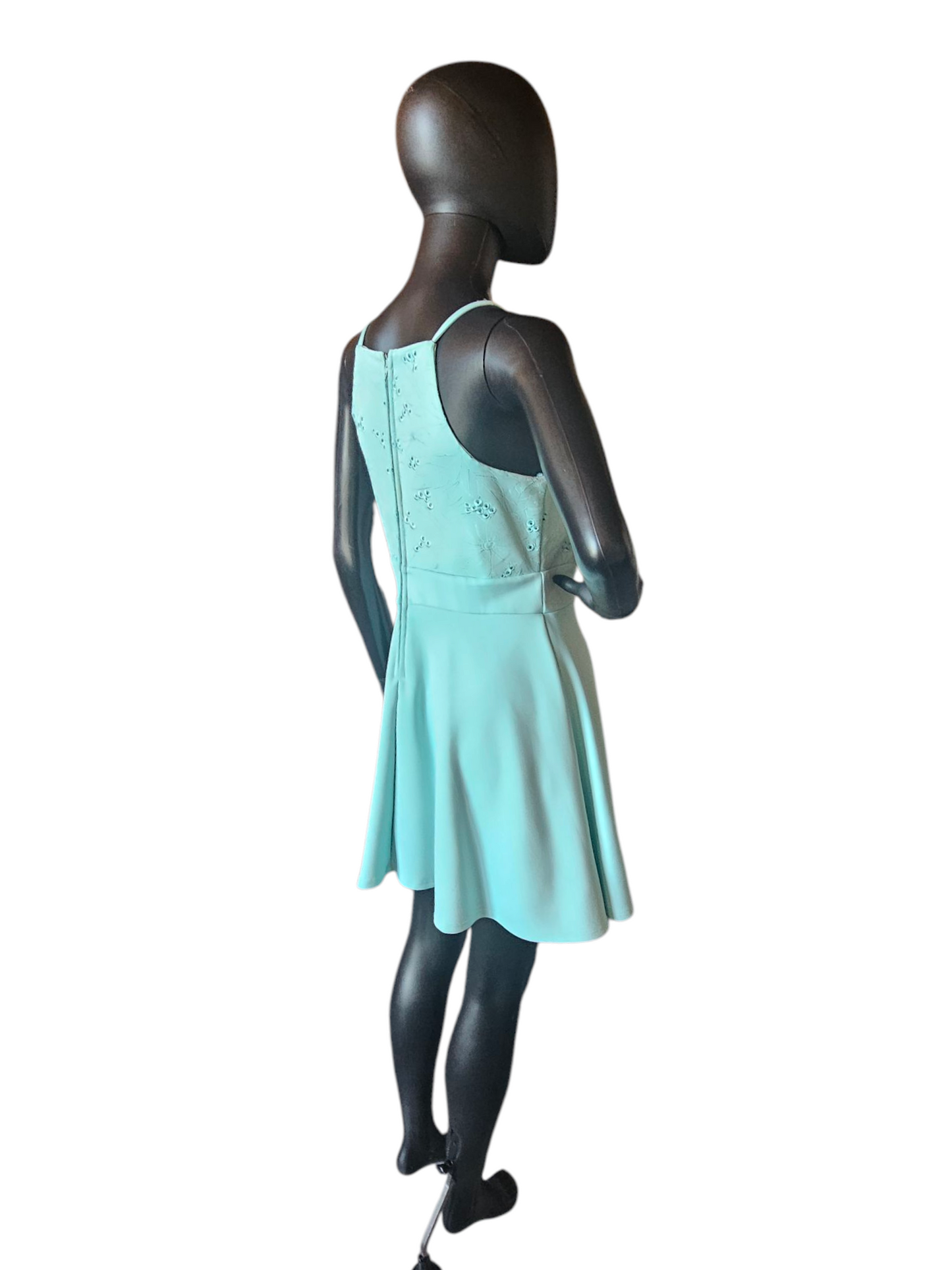 Turquois Square Halter Chiffon Short Cocktail Dress