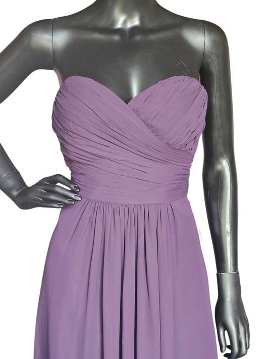 Plum Ruched Chiffon Sweetheart Cocktail/Party Dress NWOT - Bill Levkoff