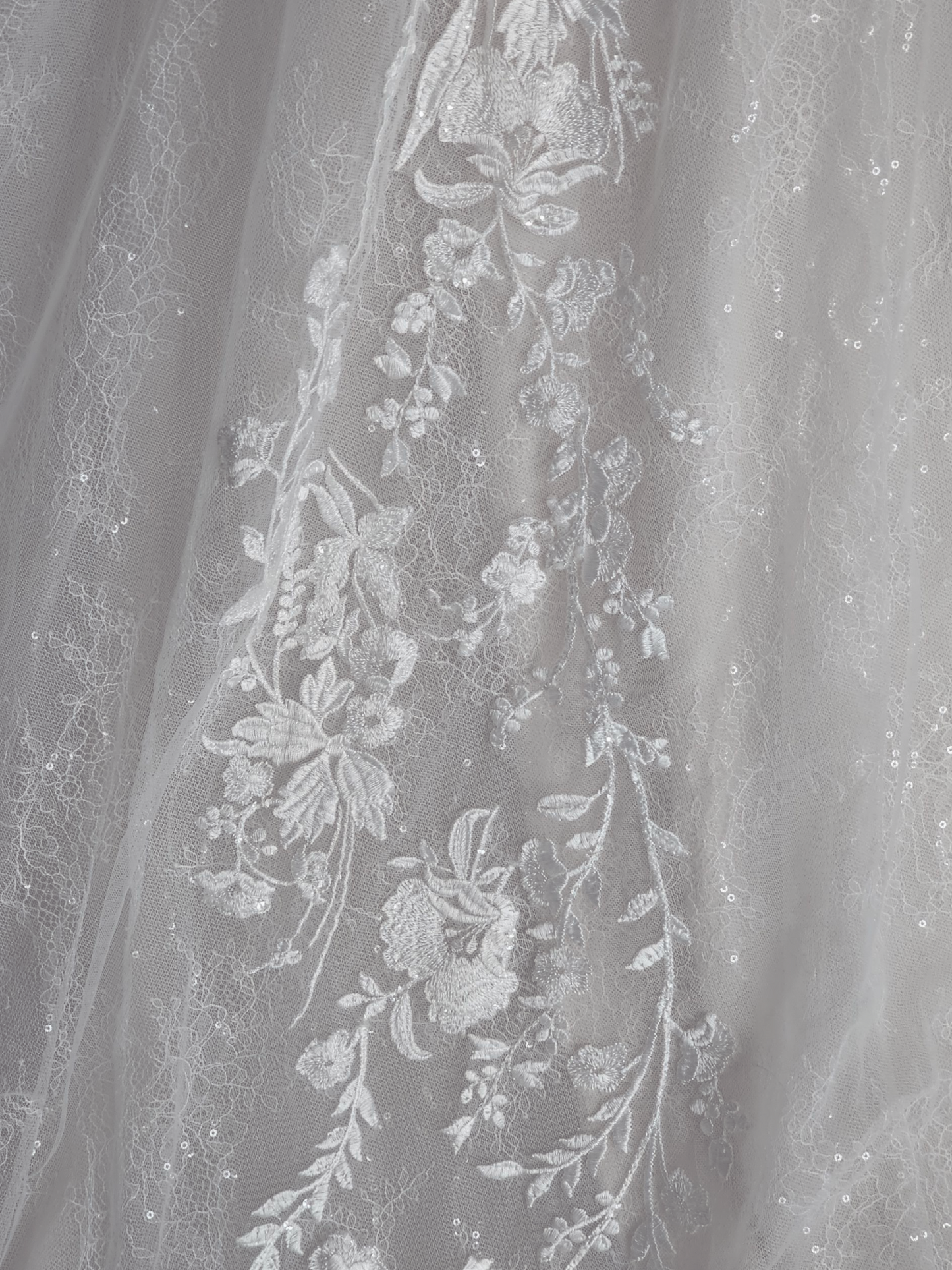 Champagne Lace V-Neck Illusion Back Wedding Gown - Mori Lee