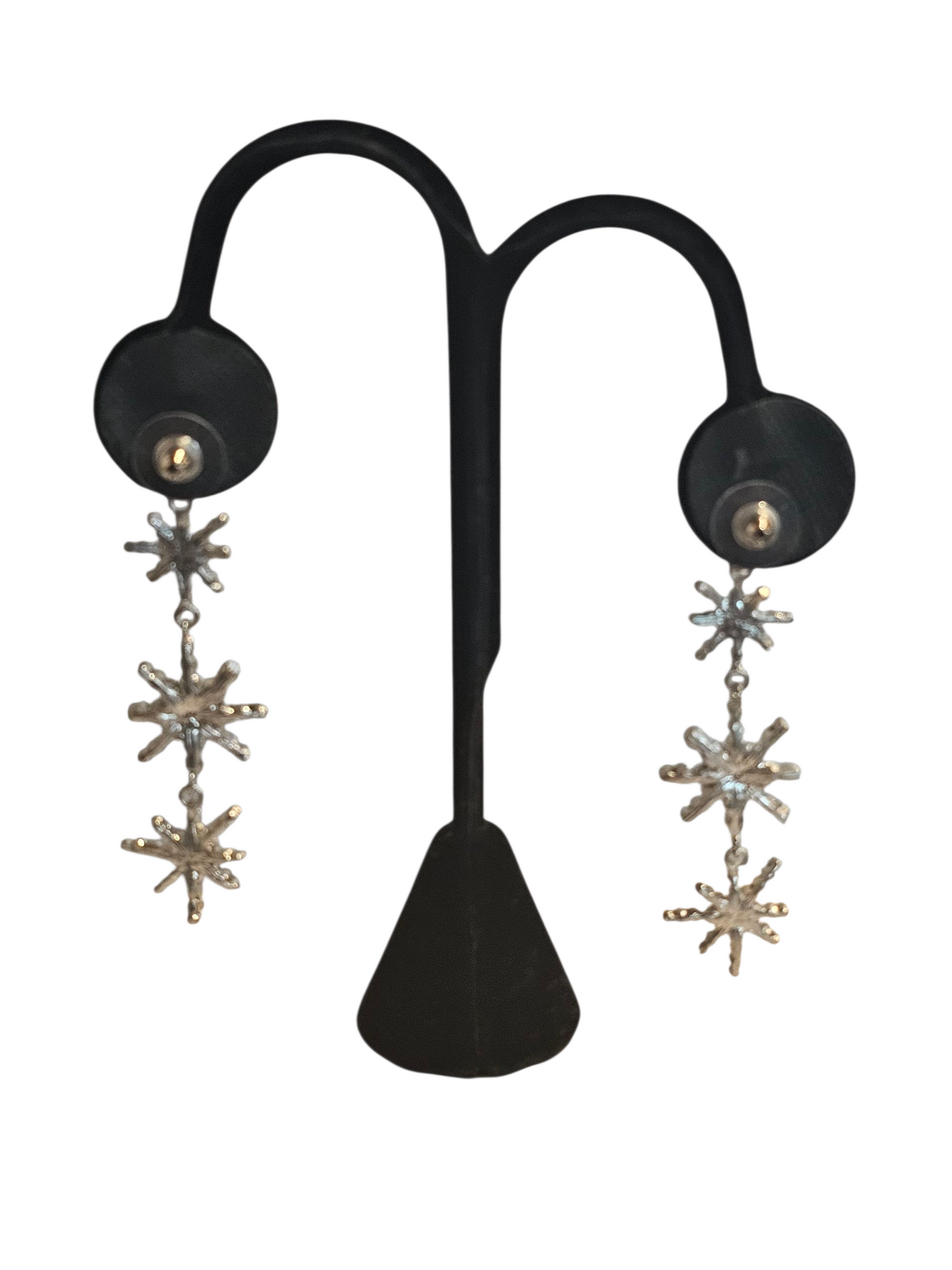 Silver Crystal Starburst Earring