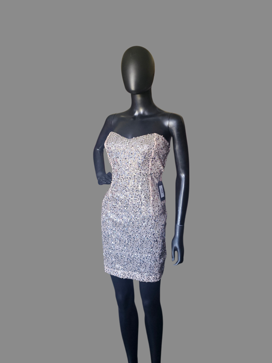 Nude Sparkle Homecoming Dress - Trixie