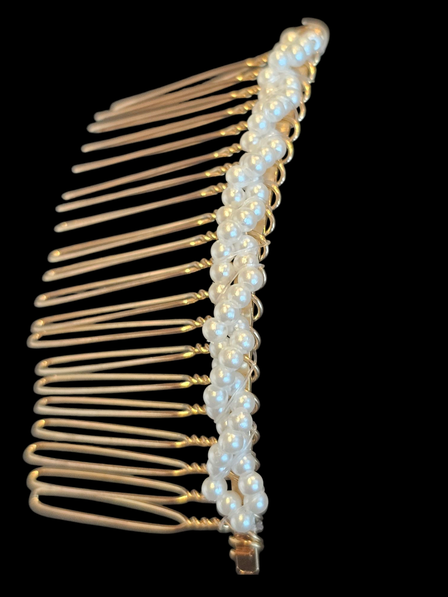 Minimal Pearl Hair Comb