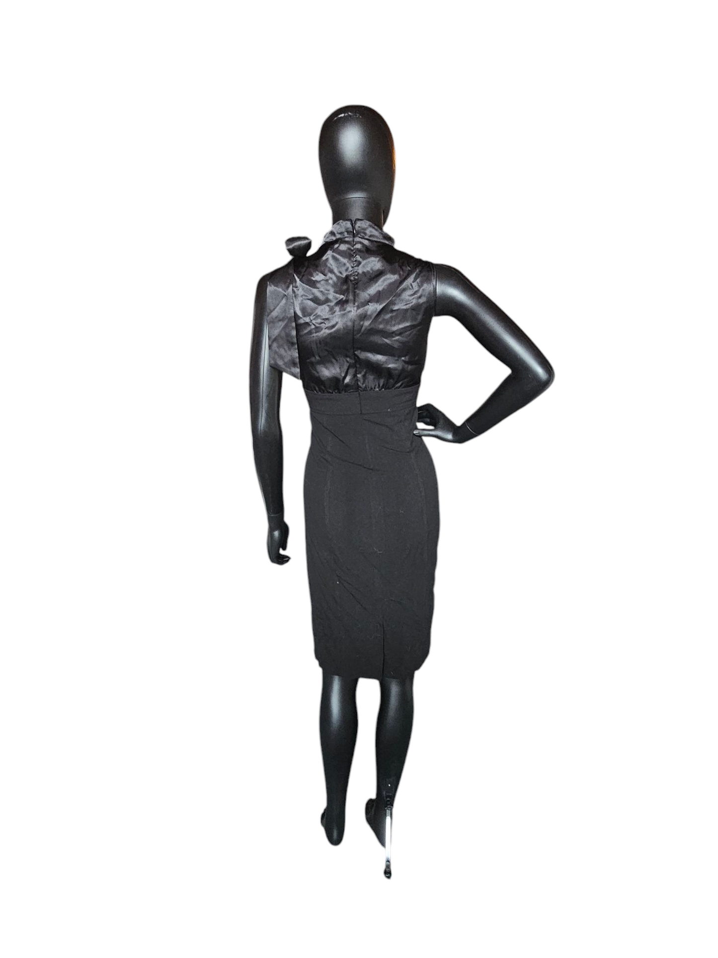 Black Pencil Skirt Satin Halter