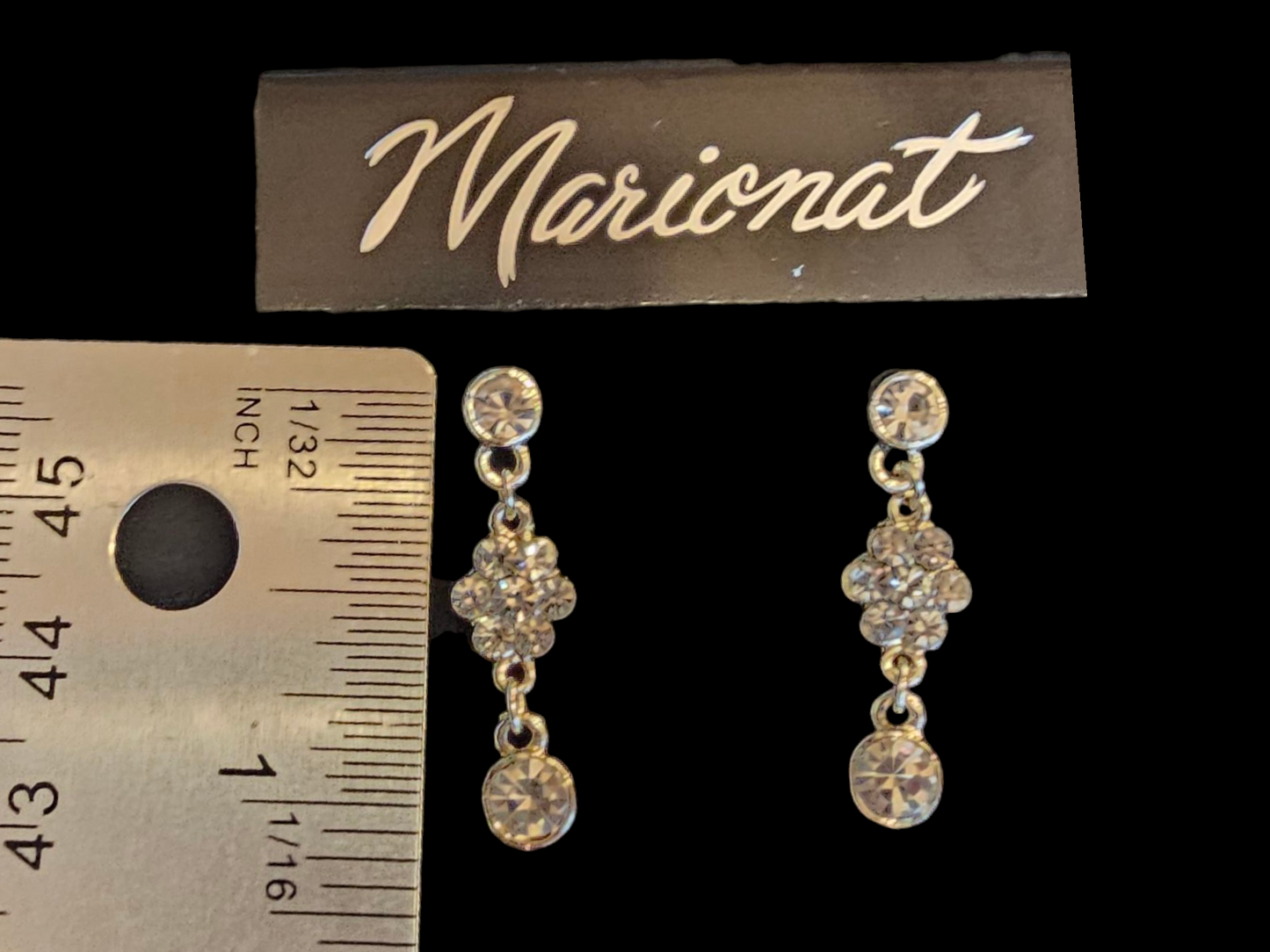 Gold/Crystal Simple Floral Drop Earring - Marionat