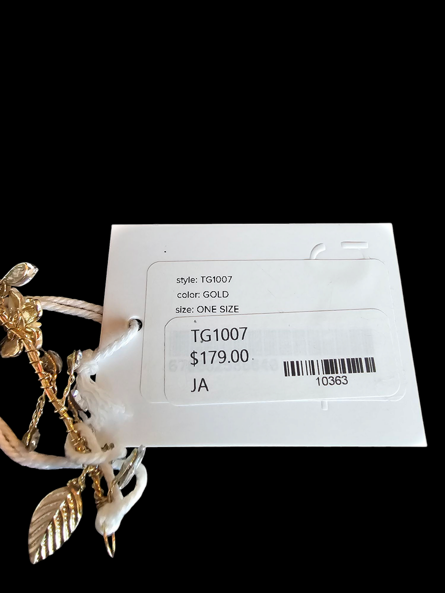Gold Floral/Crystal Wire Hair Wreath Accessory