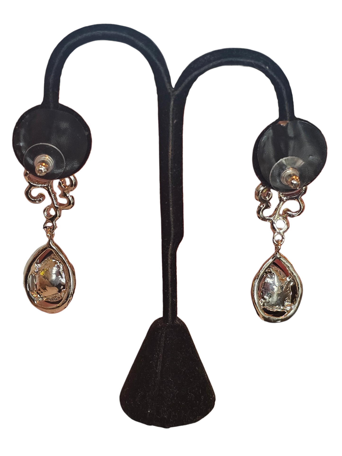 Black/White Crystal Teardrop Earring