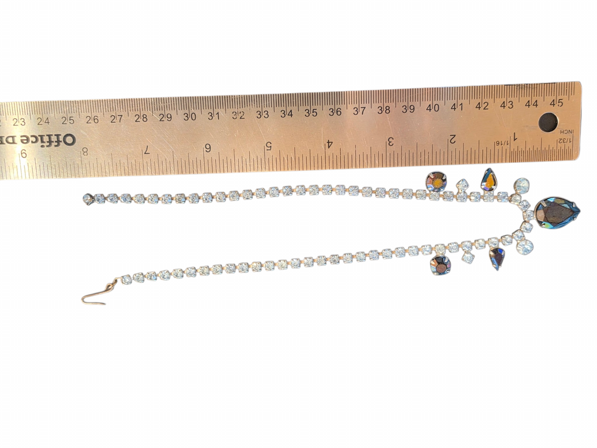 Vintage Blue Paste Teardrop Necklace