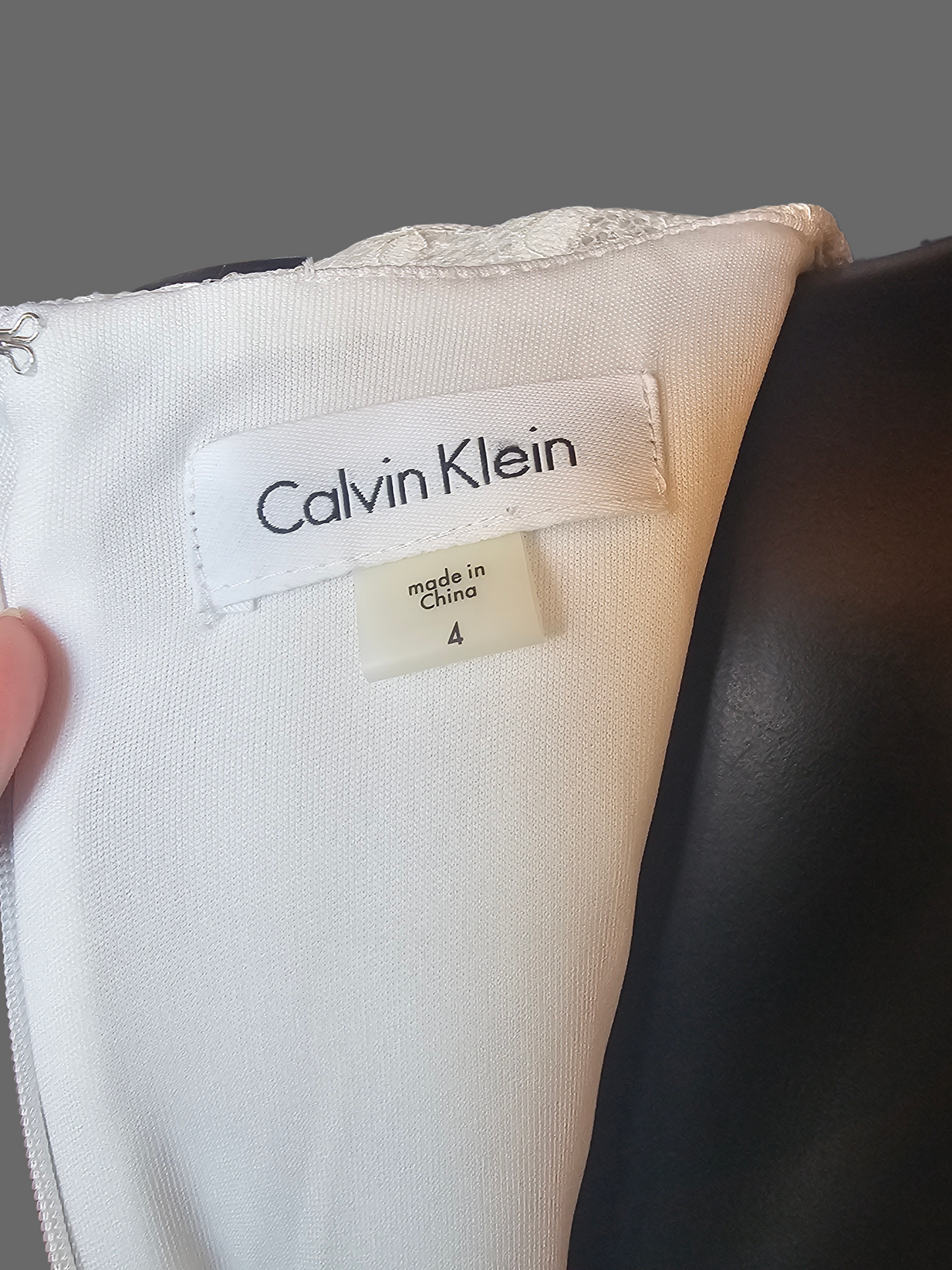Ivory Neoprene/Lace Cocktail/Party Dress - Calvin Klein