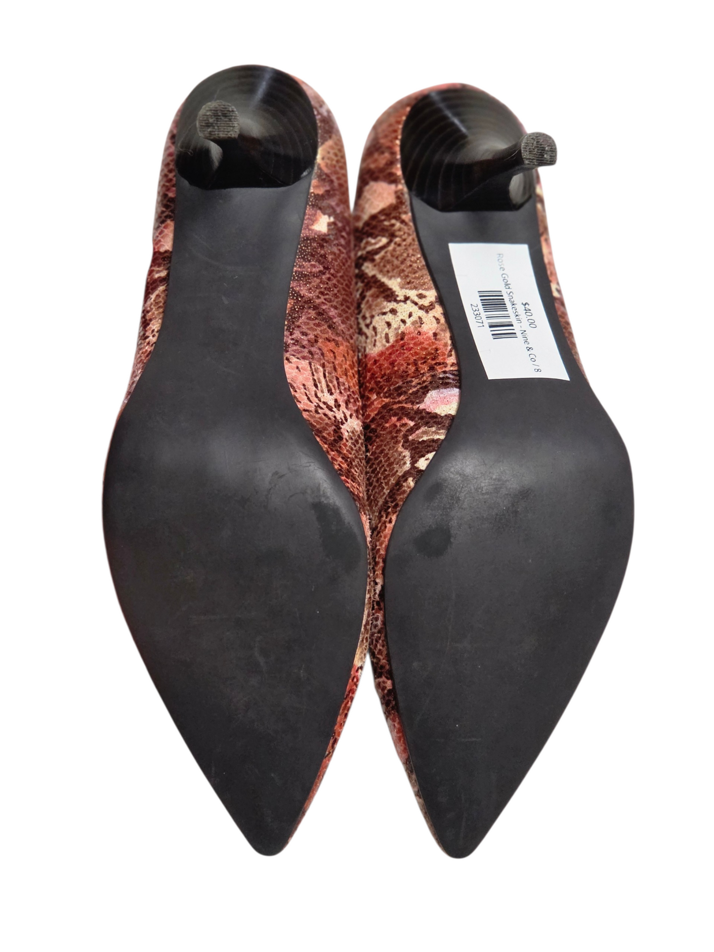 Rose Gold Snakeskin 2" Heel Pump Shoe - Nine & Co
