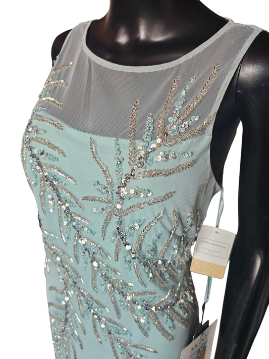 Sea Glass Beaded Detail Formal Dress - Madeline Gardner