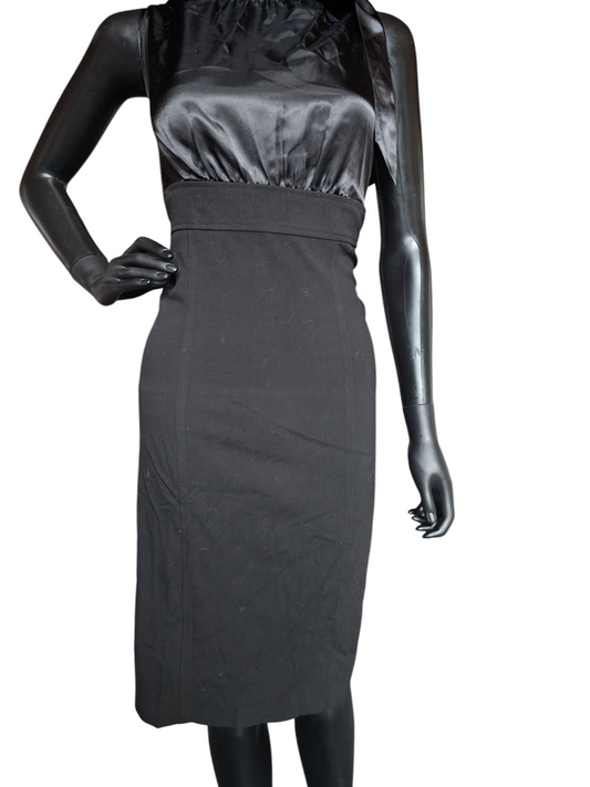 Black Pencil Skirt Satin Halter
