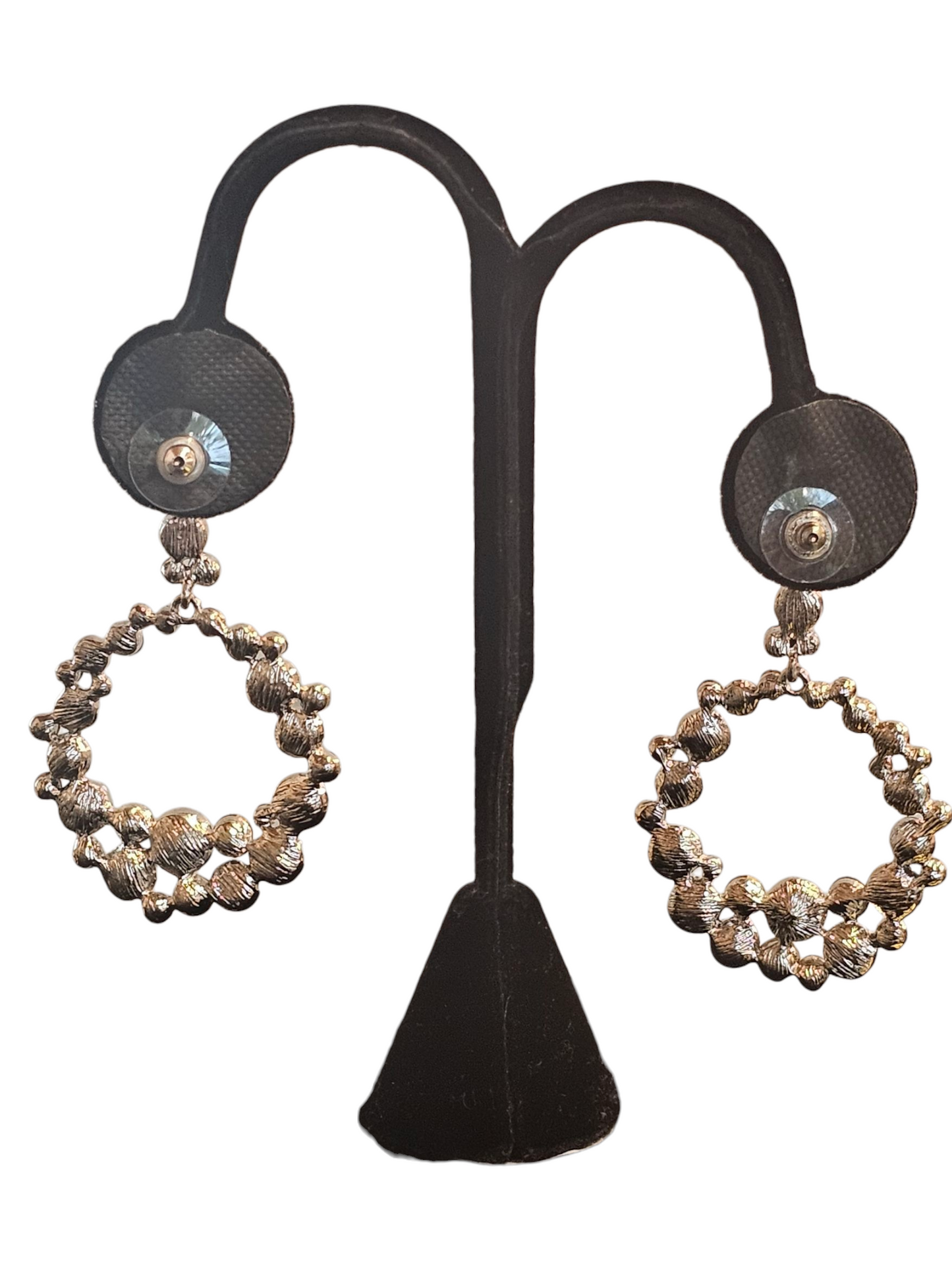 Crystal Silver Hoop Earring