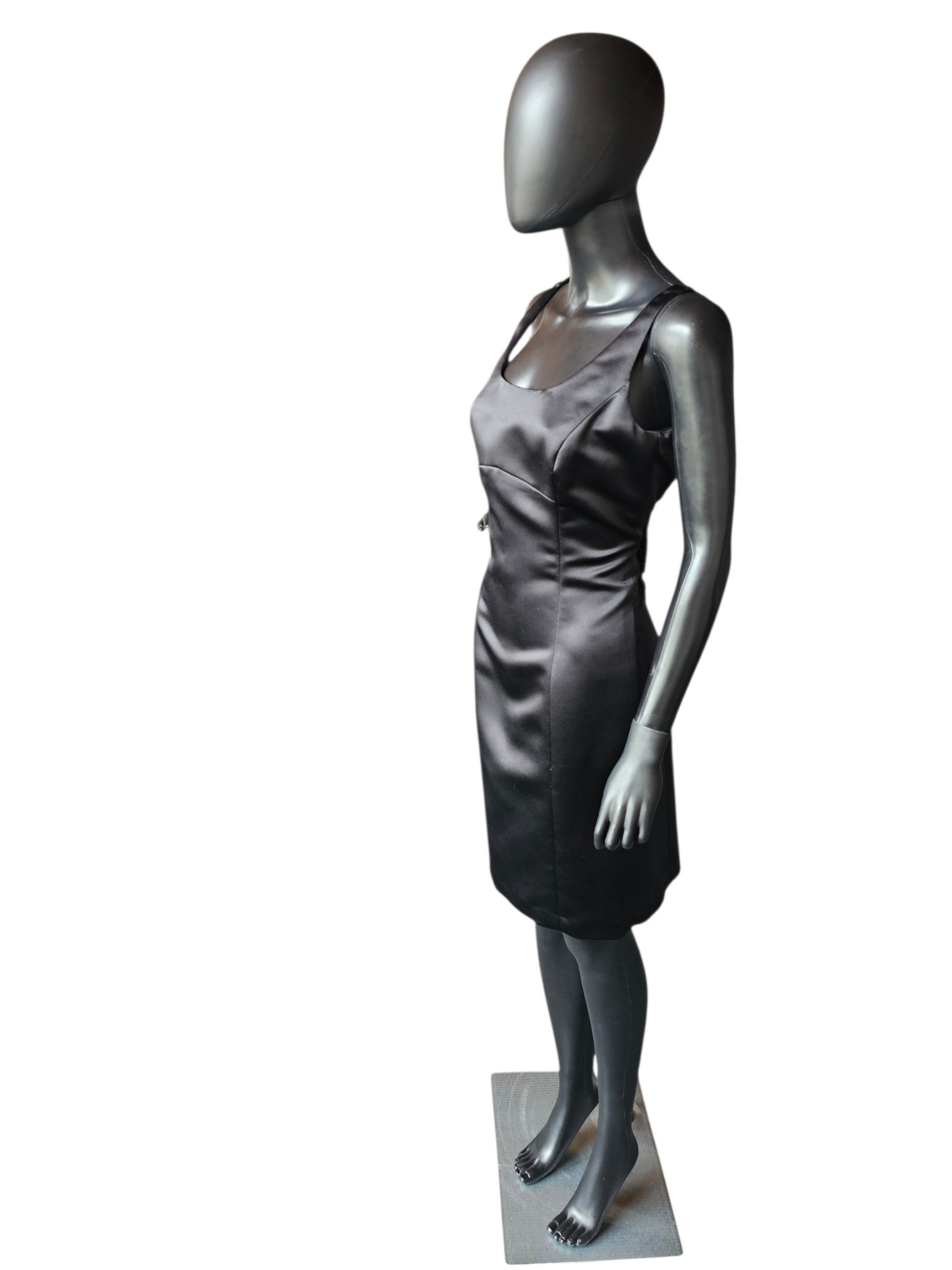 Black/White Floral Satin Cocktail Dress & Cropped Jacket - Tahari