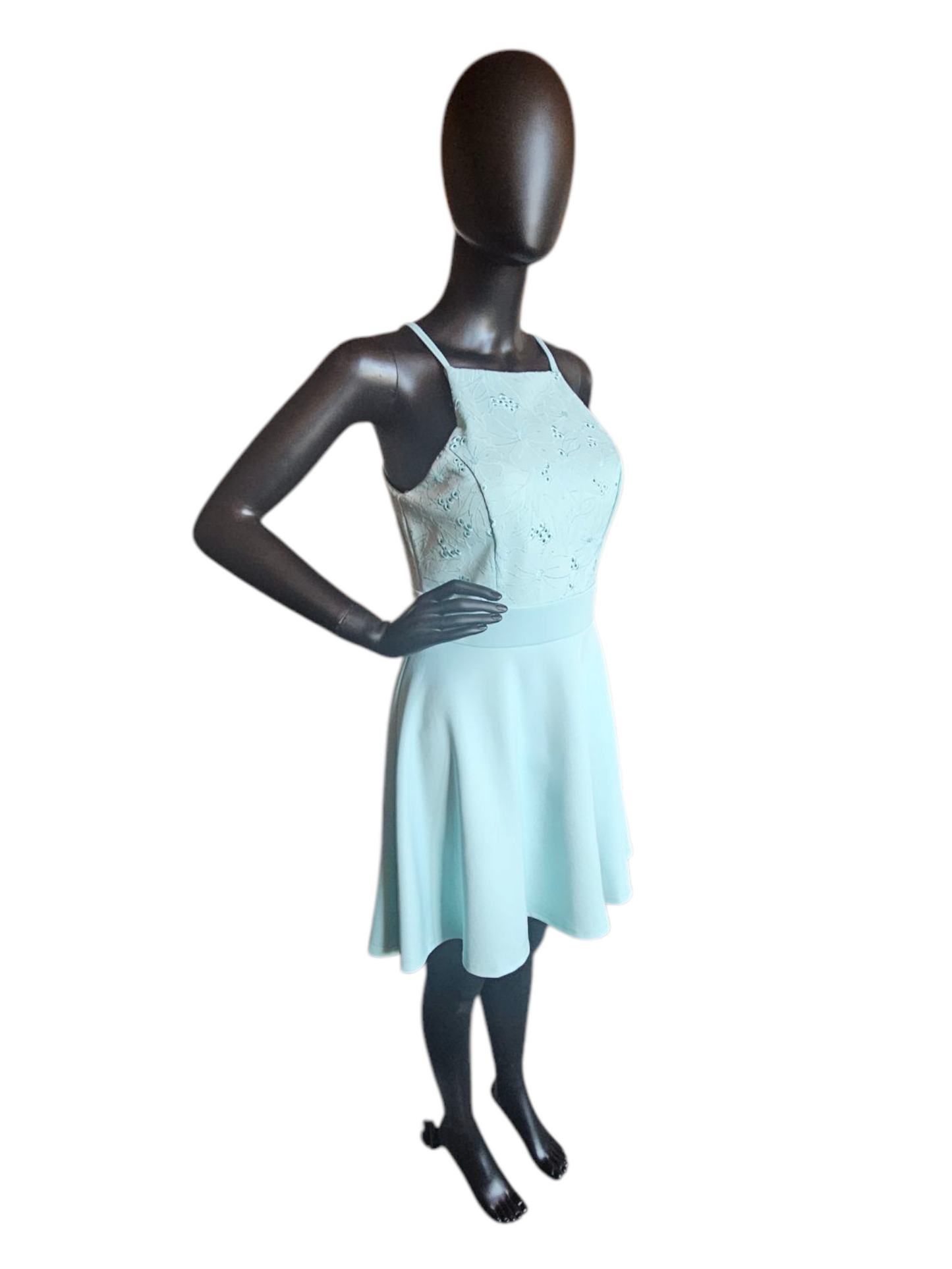 Turquois Square Halter Chiffon Short Cocktail Dress