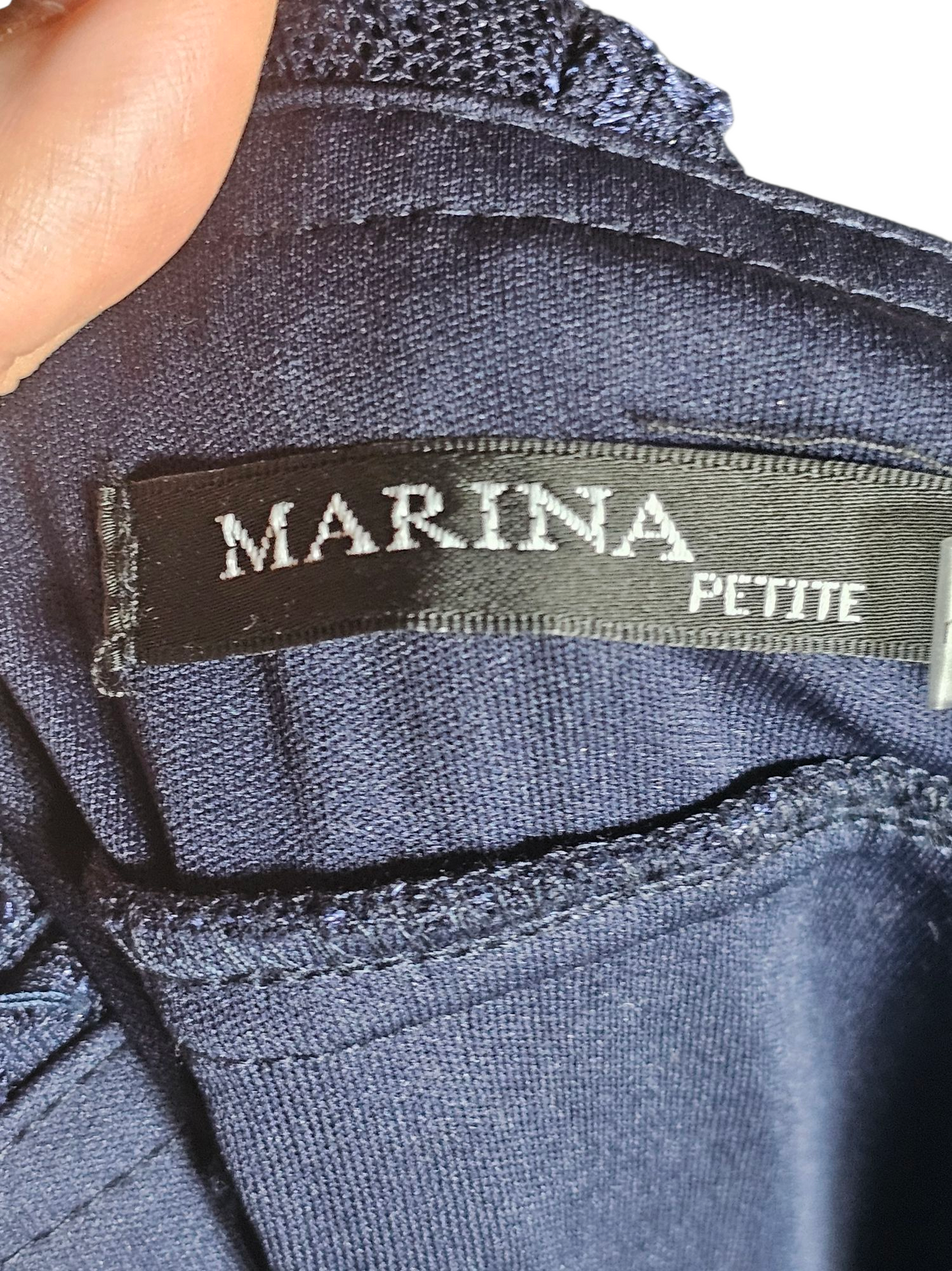 Navy Stretch Lace Cap Sleeve - PETITE