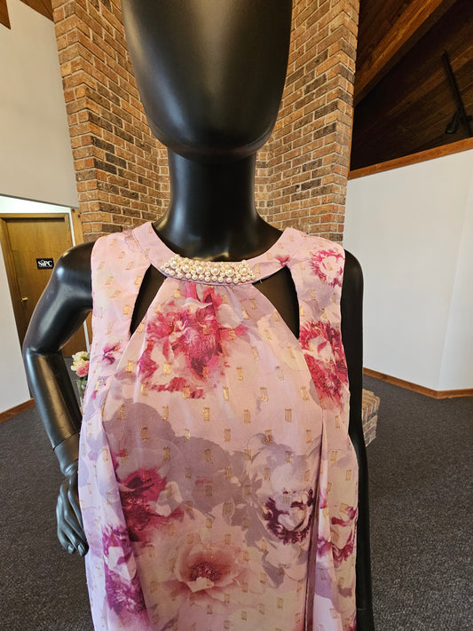 Lavender Floral Short Dress