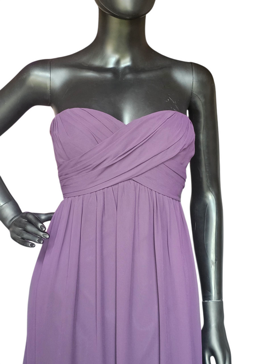 Plum Chiffon Strapless Sweetheart Party/Cocktail Dress NWOT - Bill Levkoff