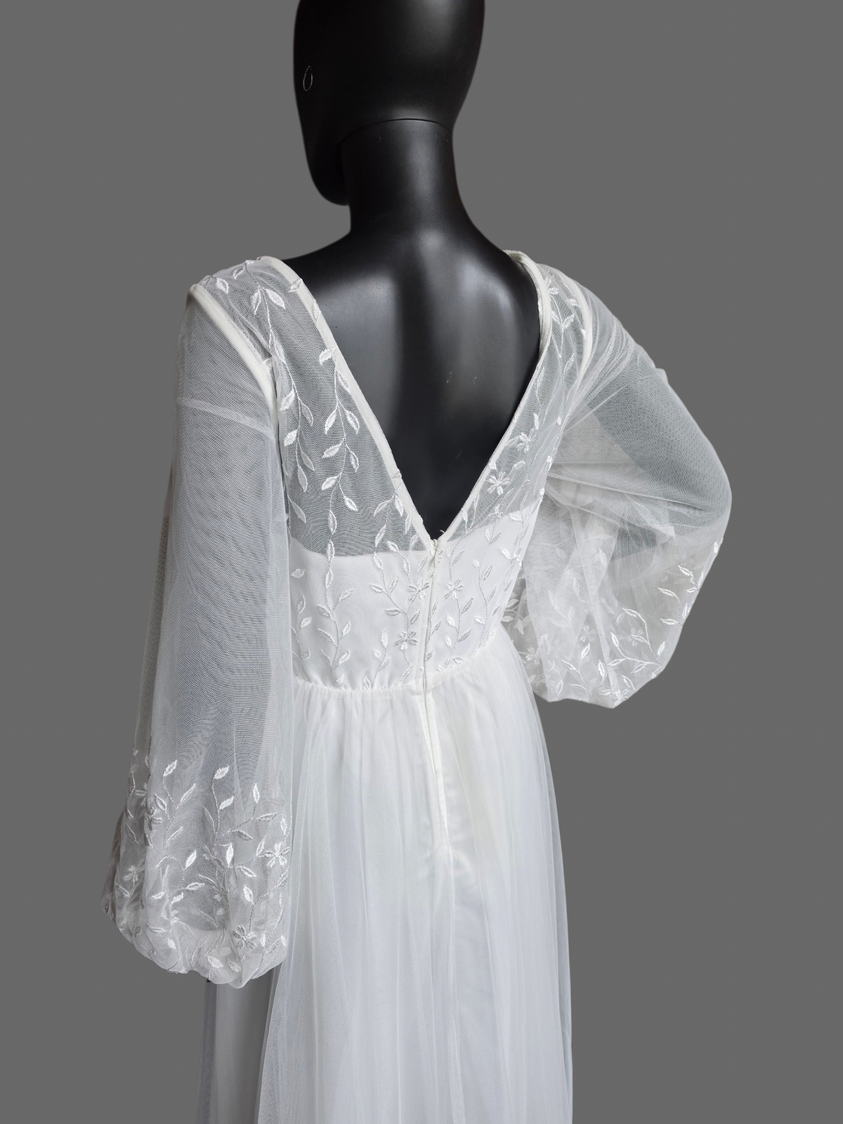 Ivory Boho Long Sleeve Casual Wedding Dress (No Train) - Ever Pretty