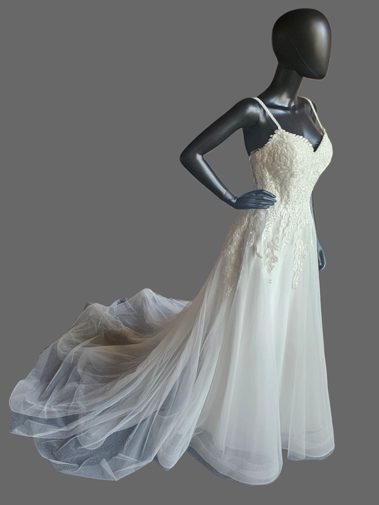 Ivory Sweetheart Sparkle A-Line Wedding Gown - Rebcca Ingram