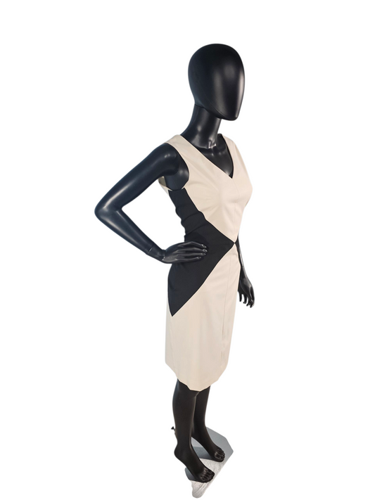 Black/Ivory Diamond Sheath Knee Length Dress - Banana Republic