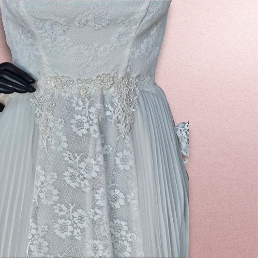 Vintage Floral Lace Long Sleeve Wedding Gown