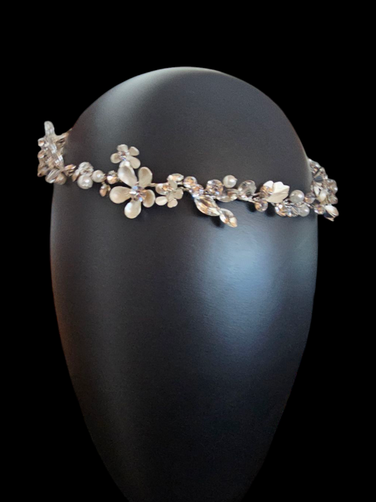 Silver Floral Wire Hair Accessory - Marionat