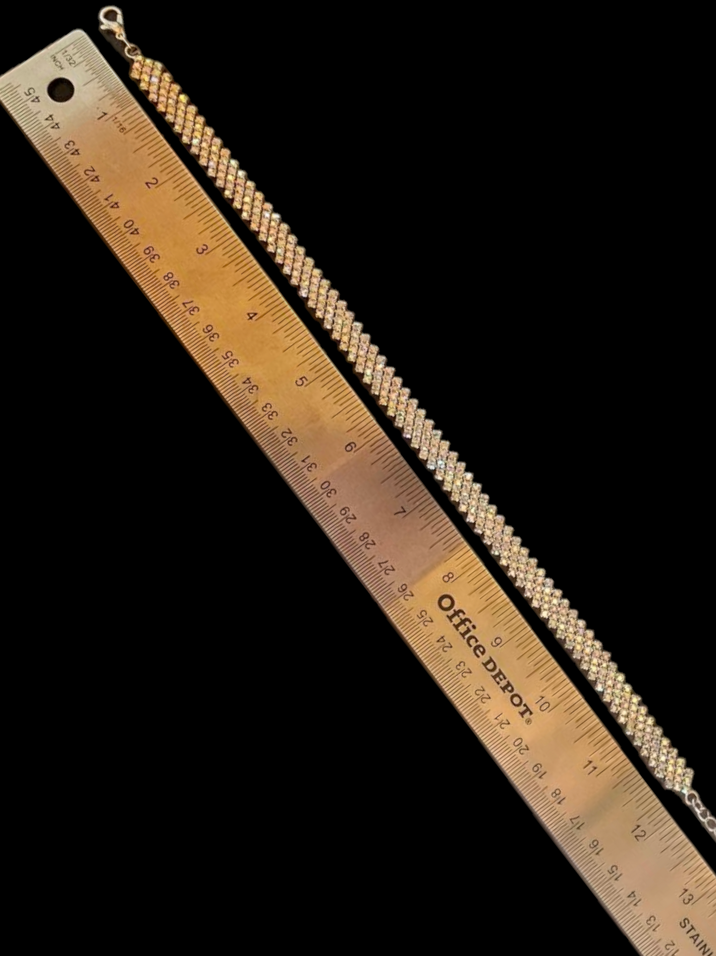 Iridescent Rhinestone Choker Necklace