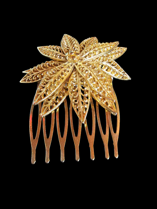 Gold Flower Hair Comb