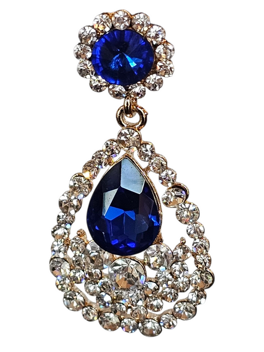 Large Blue Teardrop Earring