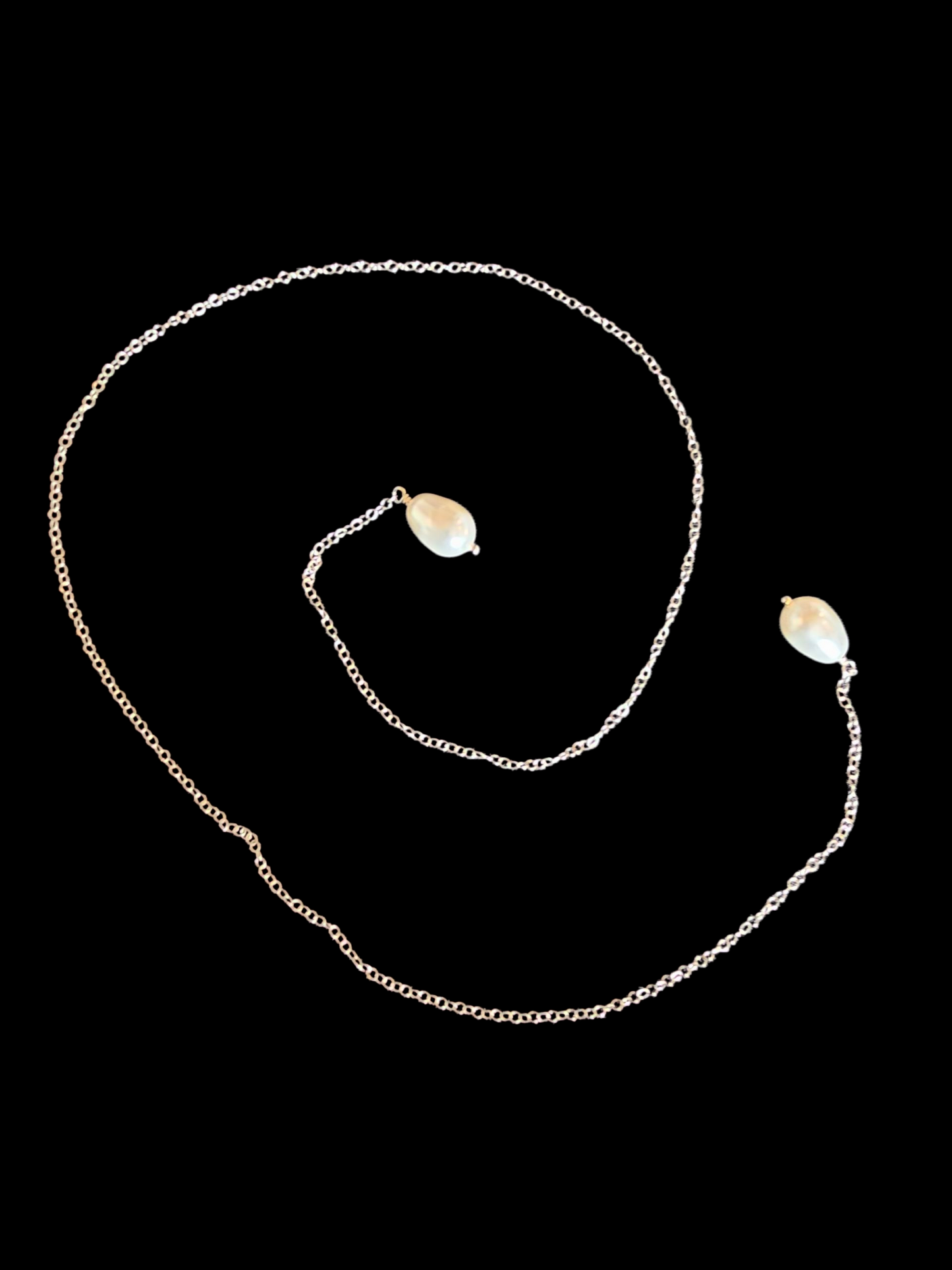 Faux Teardrop Pearl Tie Necklace