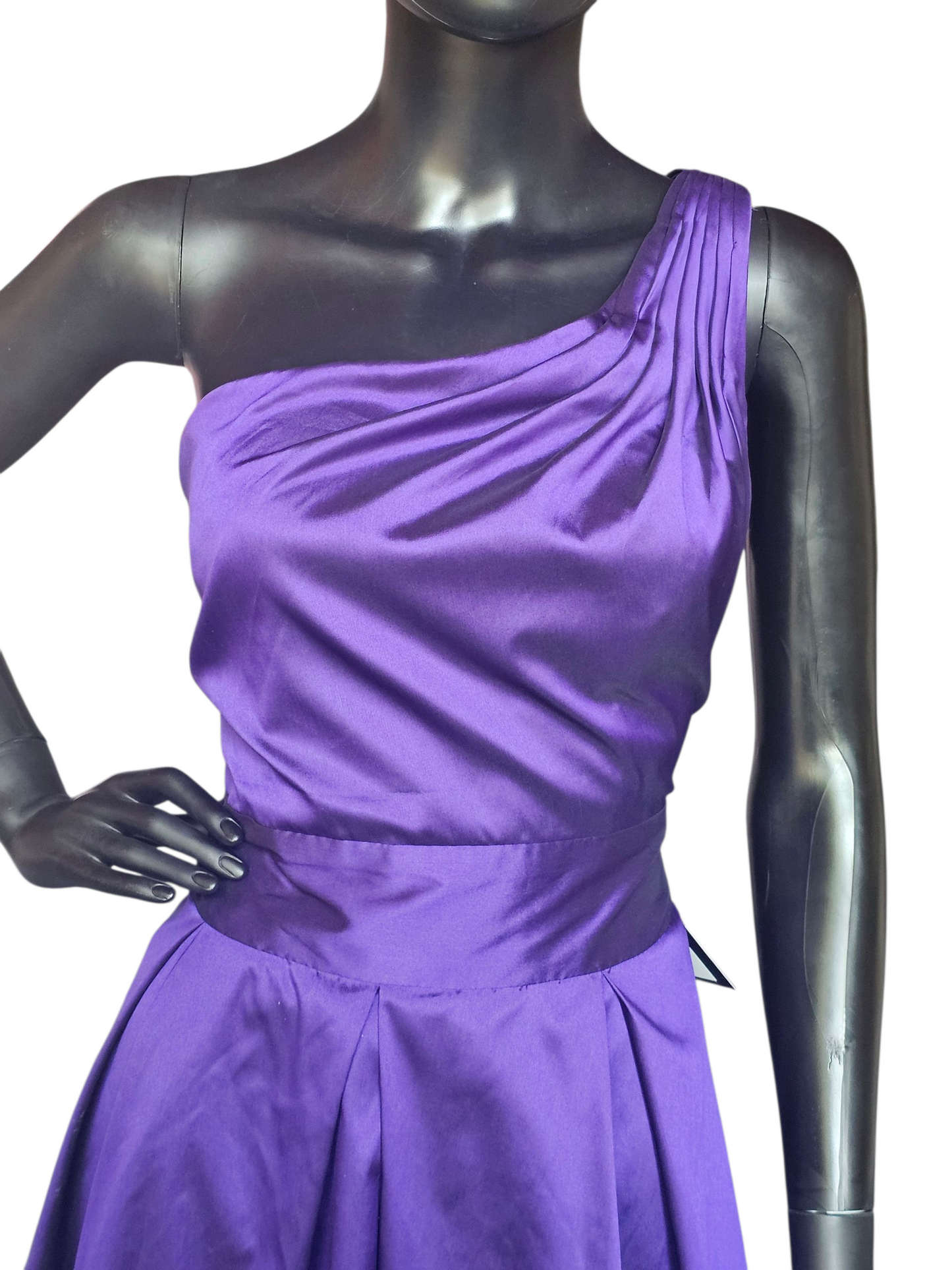 Purple Taffeta One Shoulder Party/Cocktail Dress - Kennedy Blue