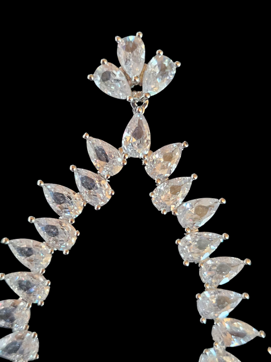 Fringe Rhinestone Hoop Earring - Marionat