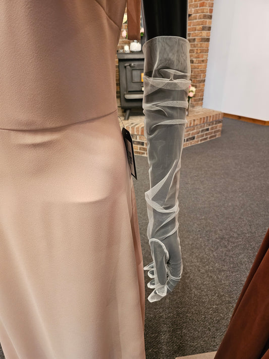 Long Tulle Sheer Wedding Glove