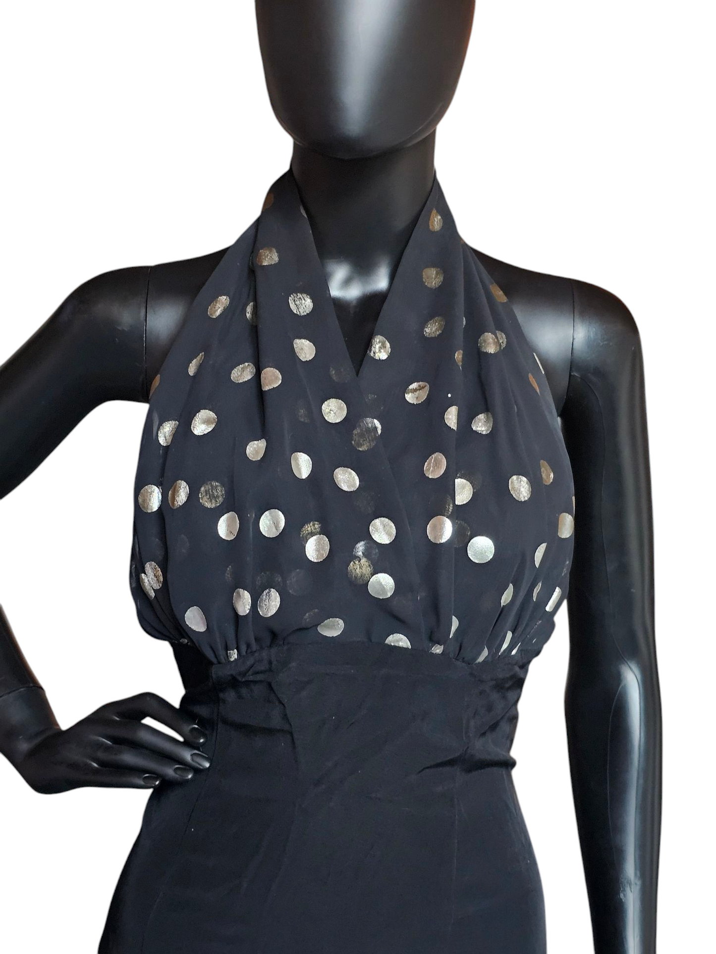 Vintage Polkadot Halter Cocktail