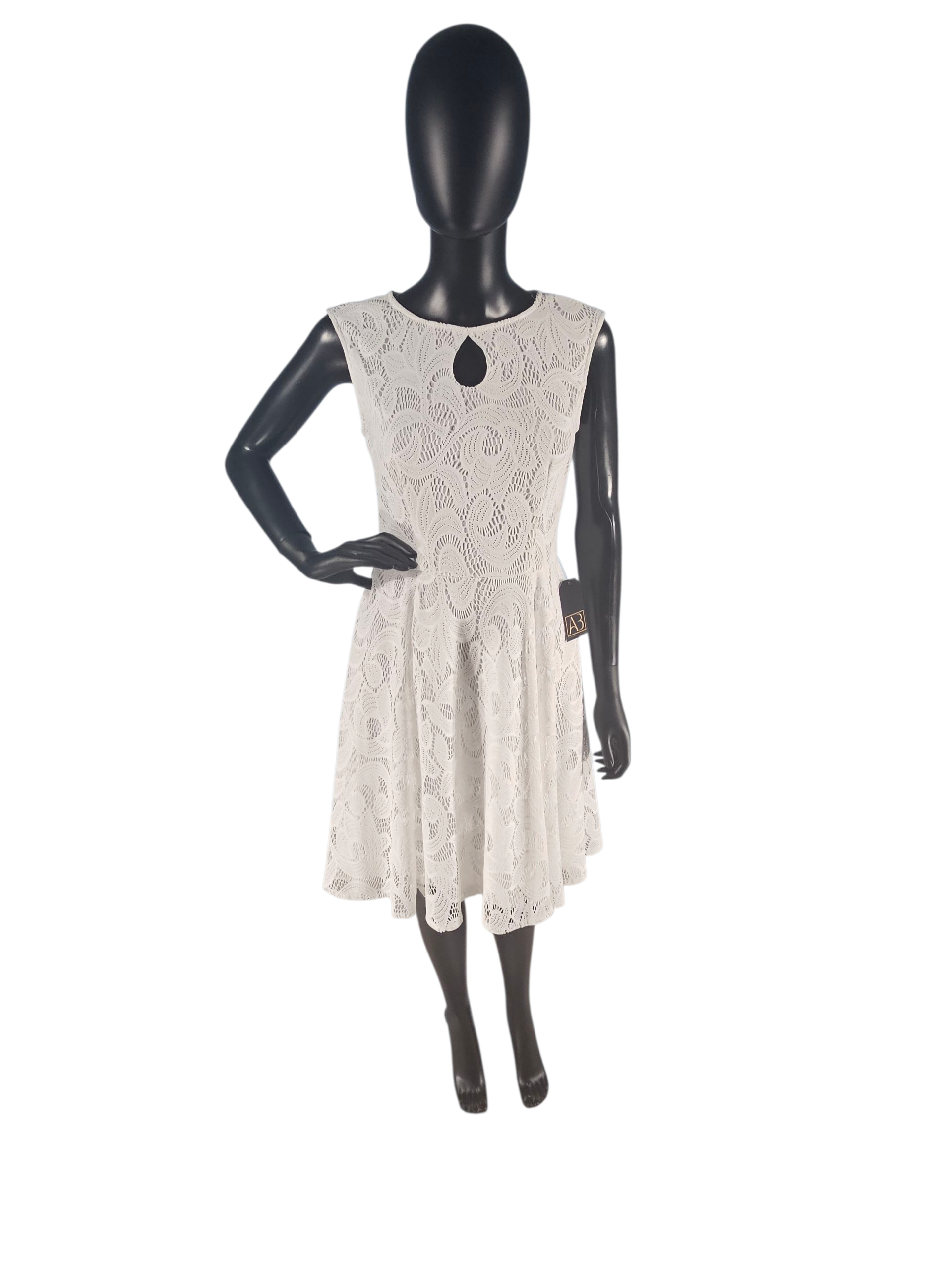 White Lace Short Dress - London Times White Lace Short Dress - London Times