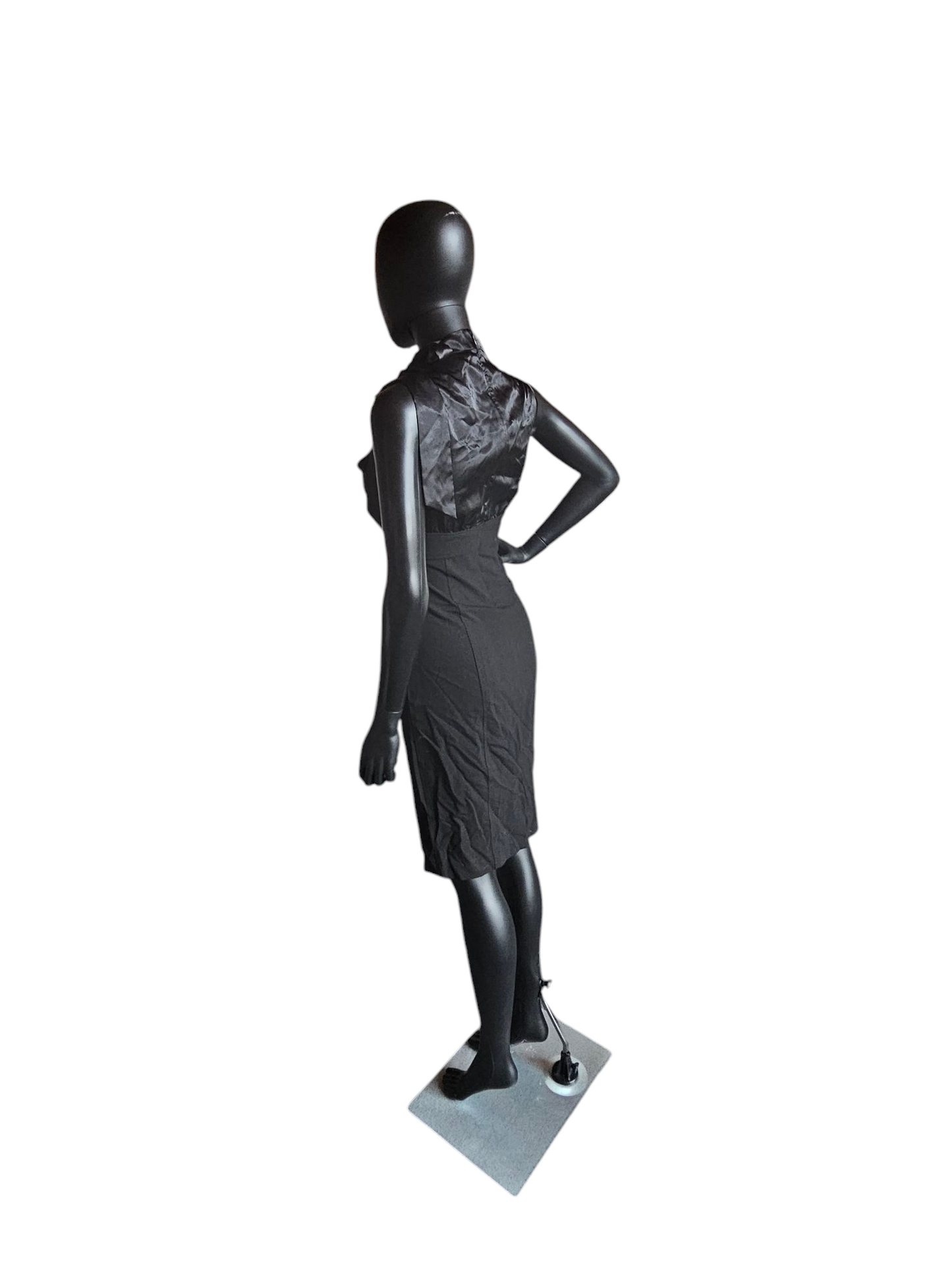 Black Pencil Skirt Satin Halter