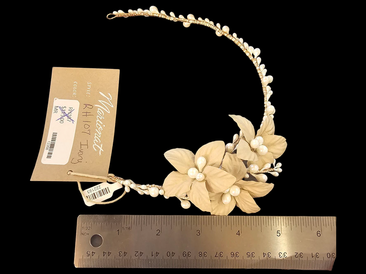 Twisted Wire Floral Ivory/Taupe Headpiece - Marionat