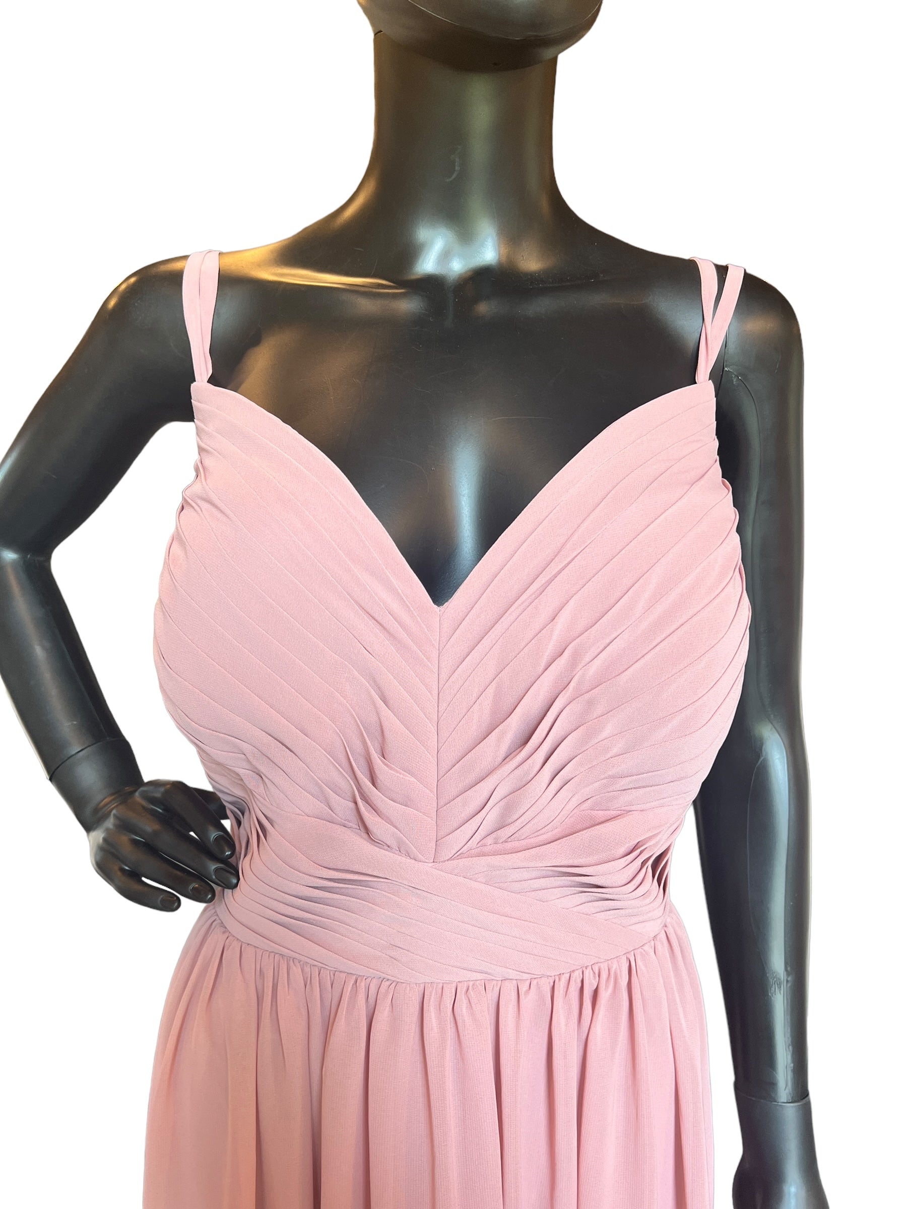 Rose Chiffon Lace Back Azazi Formal Dress Rose Chiffon Lace Back Azazi Formal Dress