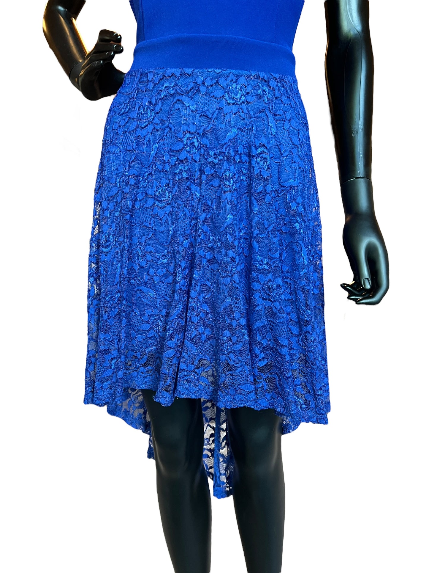 Lush Royal Blue Lace Short Dress