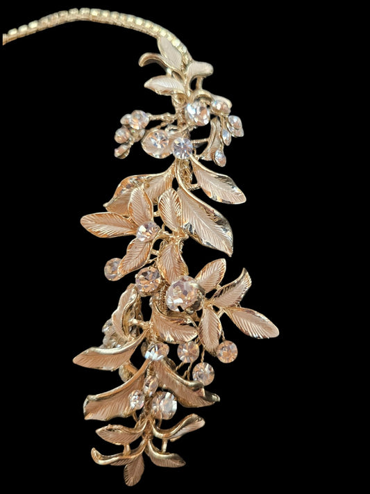 White Gold Floral Hair Wreath