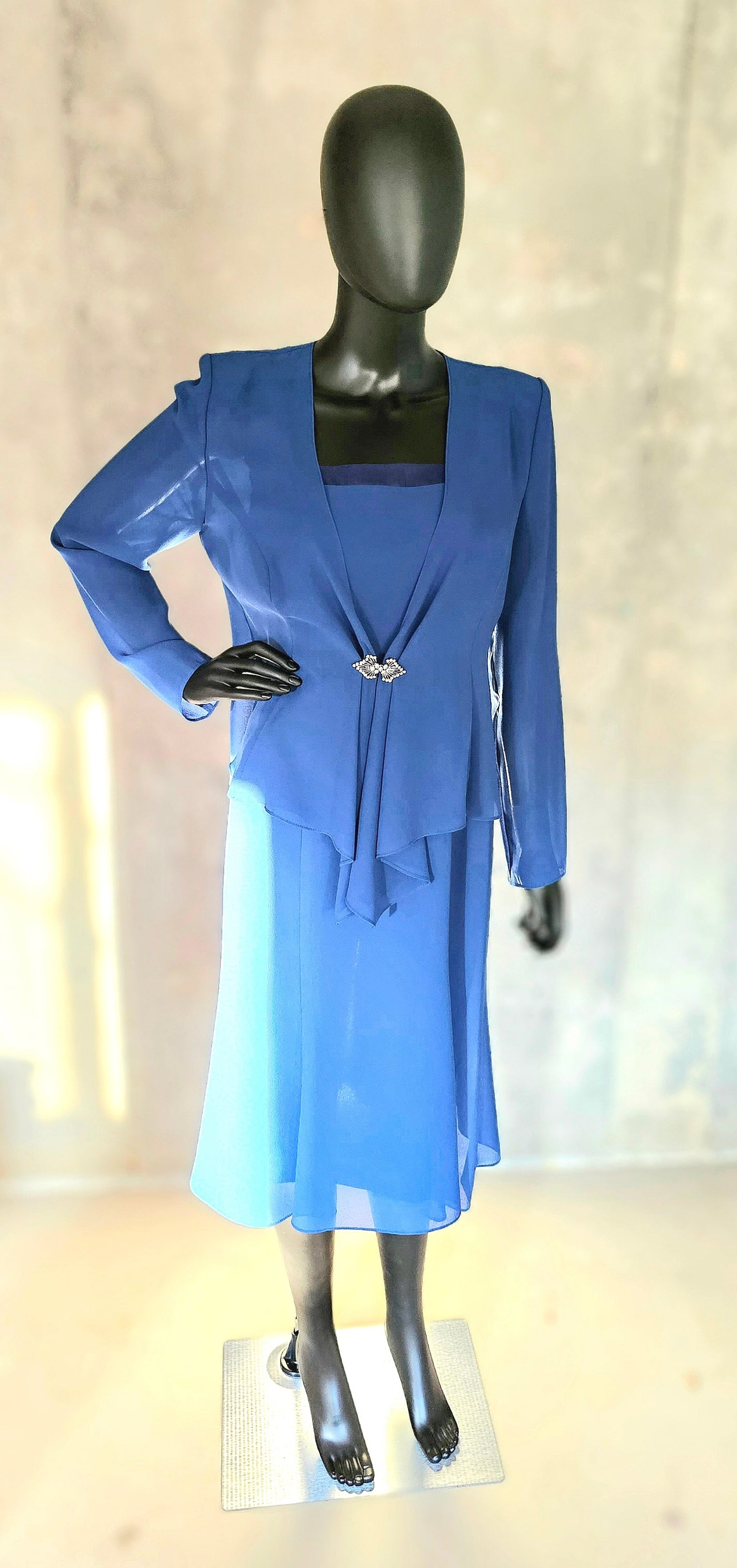 Royal Blue Chiffon Dress W/Jacket – Arabella Bridal