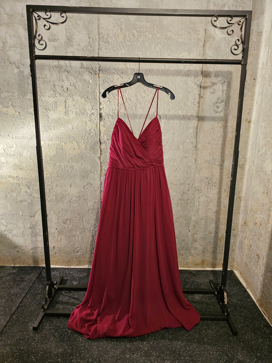 Red Chiffon Spaghetti Formal Dress - Hayley Paige