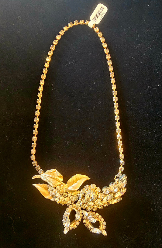 Rhinestone gold necklace