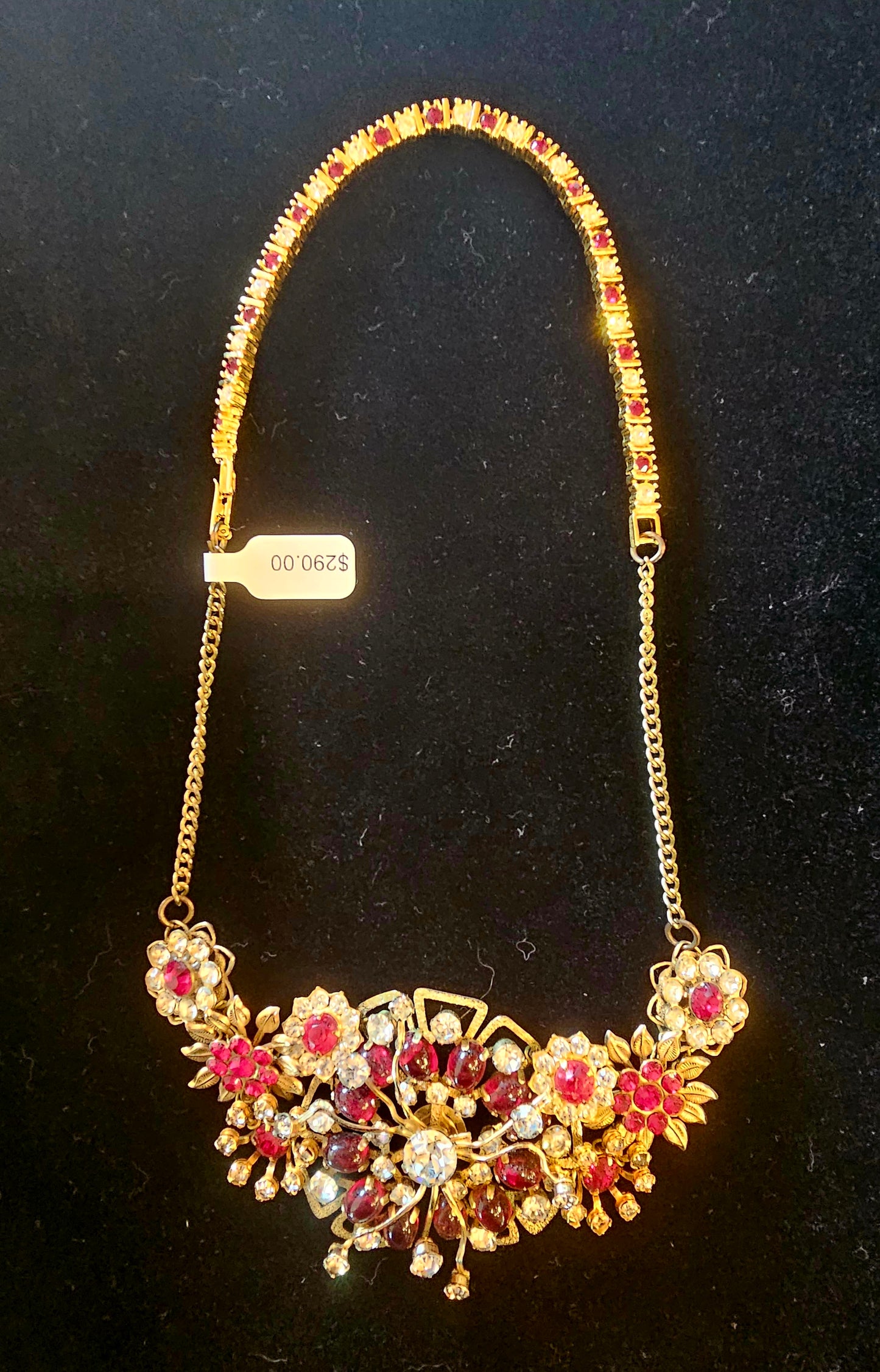 Vintage Ruby Necklace - Two Way