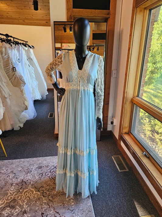 Vintage 70's Blue Prom - Gunne Sax