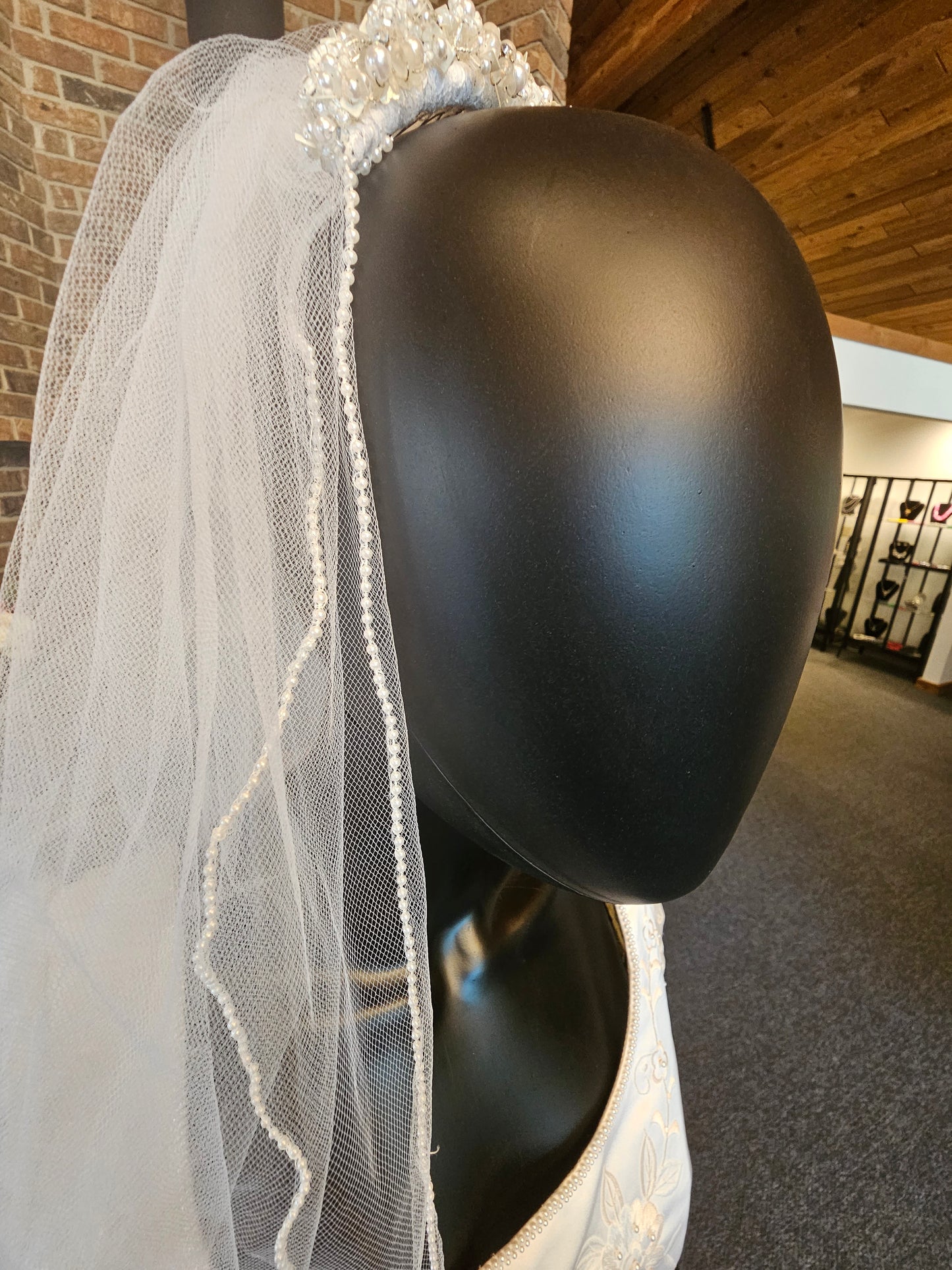 White Pearl Bead Veil