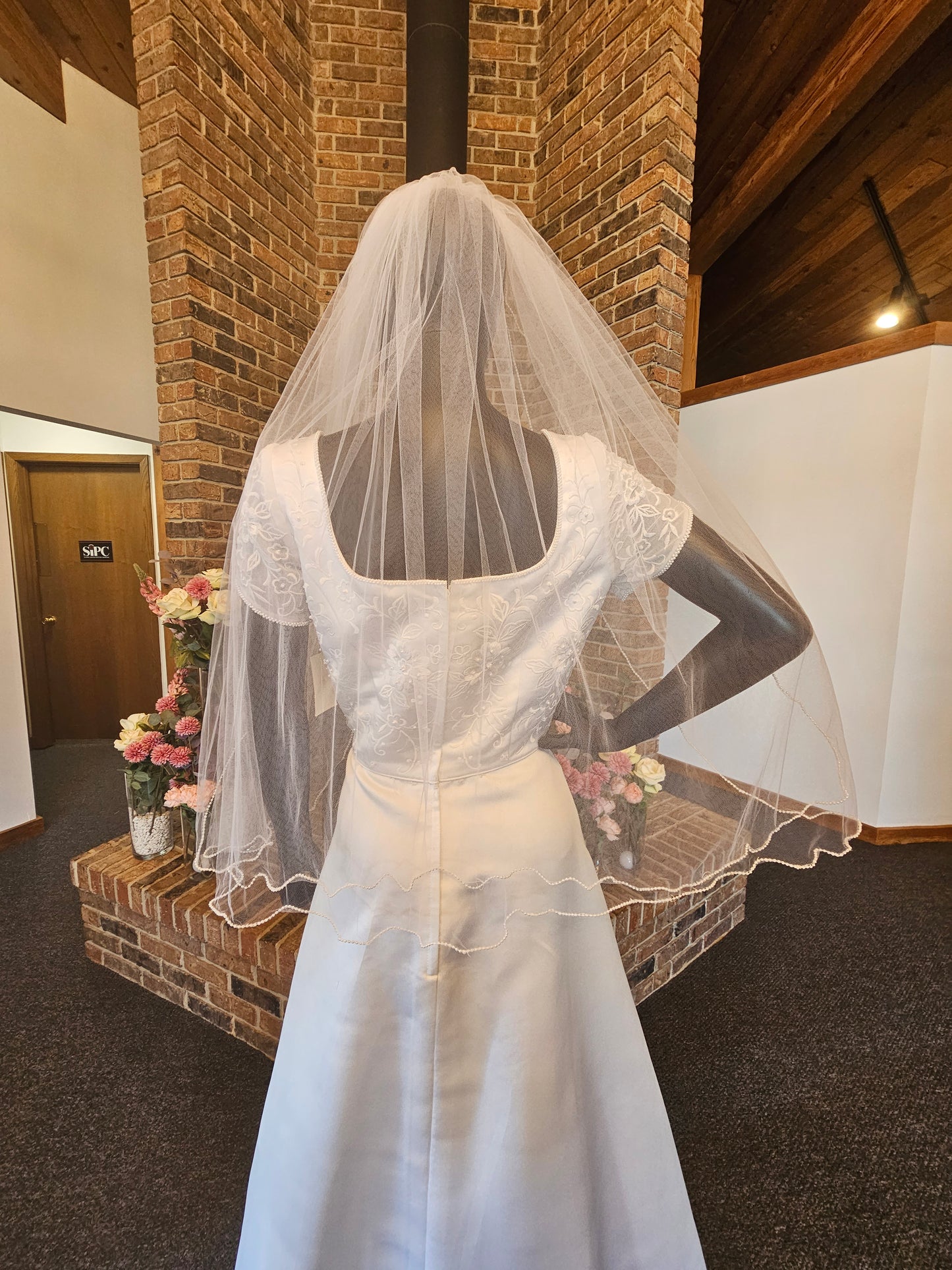 White Pearl Bead Veil