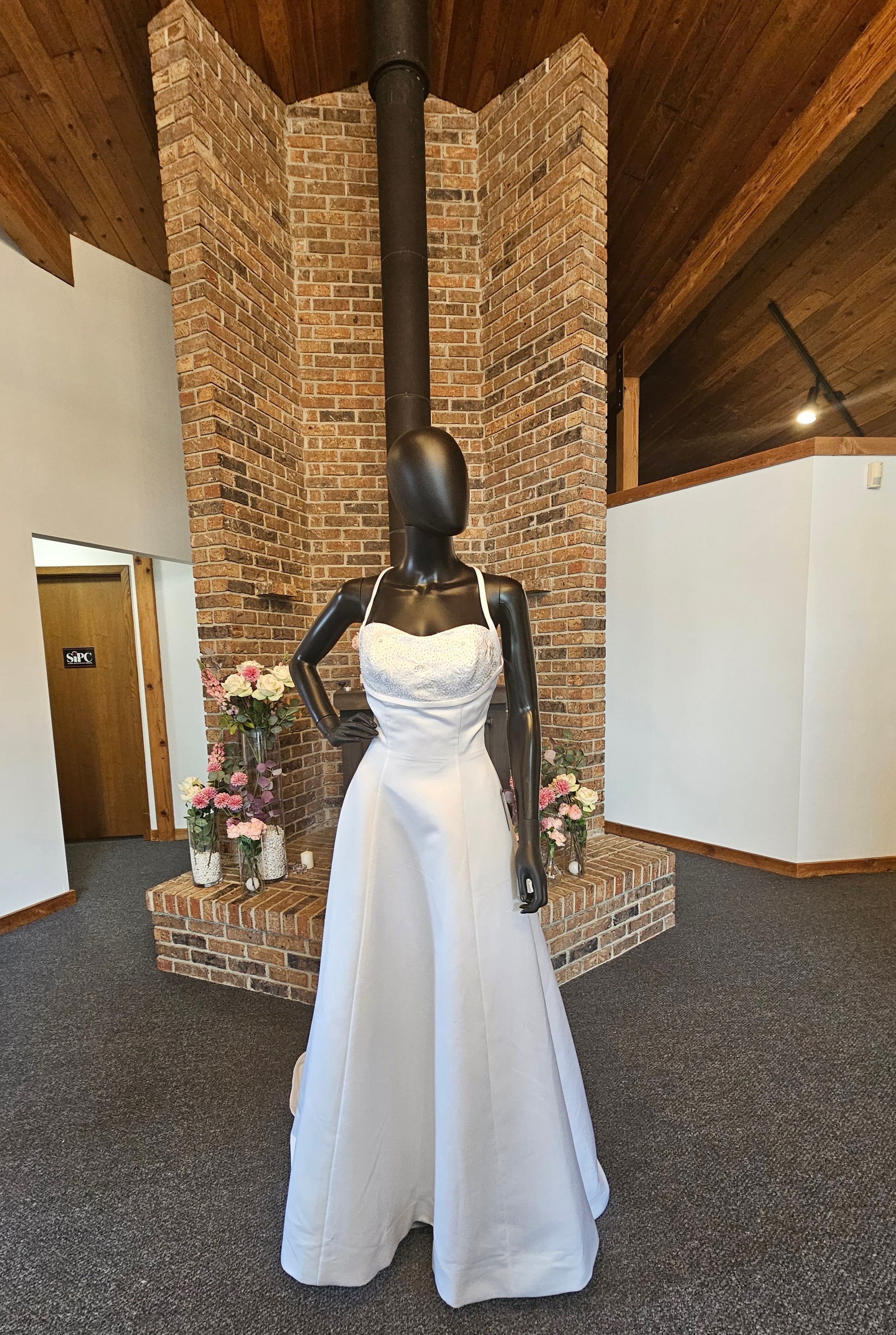 Bonny White Halter Empire Waist Wedding Gown Bonny White Halter Empire Waist Wedding Gown