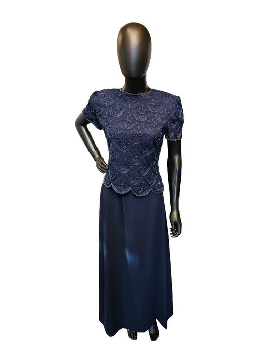 Navy Adrianna Papell 2-Piece Formal Dress